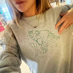 Custom Personalized Horse Sweatshirt | Embroidered Horse Hoodie | Unique Christmas Gift | Unique Gifts For Horse Lovers