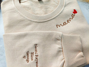 Custom Mama Embroidered Sweatshirt,Custom Mama Crewneck With Kids Names,Personalized Mom Sweatshirt,Gift For Mom, Mother's Day Gift