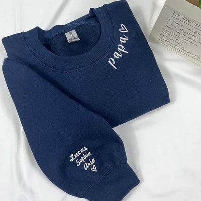 Personalized Grandma Sweatshirt with Kids Names Embroidered Collar, Great Grandma Embroidered Sweatshirt, Mothers Day Gift Ideas for Grandma