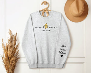 Mama Bear Est 2024 Sweatshirt, Mama Bear with Kids Name on Sleeve, Personalized Mom Sweatshirt, Gift for Mother's Day, Custom Gift for Mom