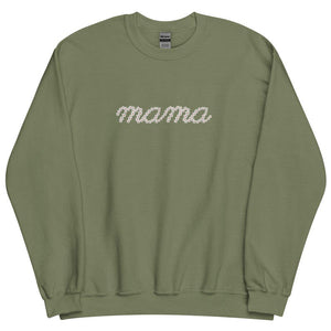 Embroidered Floral Mama Sweatshirt, Mama Crewneck, Embroidered Sweatshirt for Mom Gift Custom Crewneck, Personalized Mama, Floral Mama Shirt