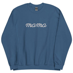 Embroidered Floral Mama Sweatshirt, Mama Crewneck, Embroidered Sweatshirt for Mom Gift Custom Crewneck, Personalized Mama, Floral Mama Shirt