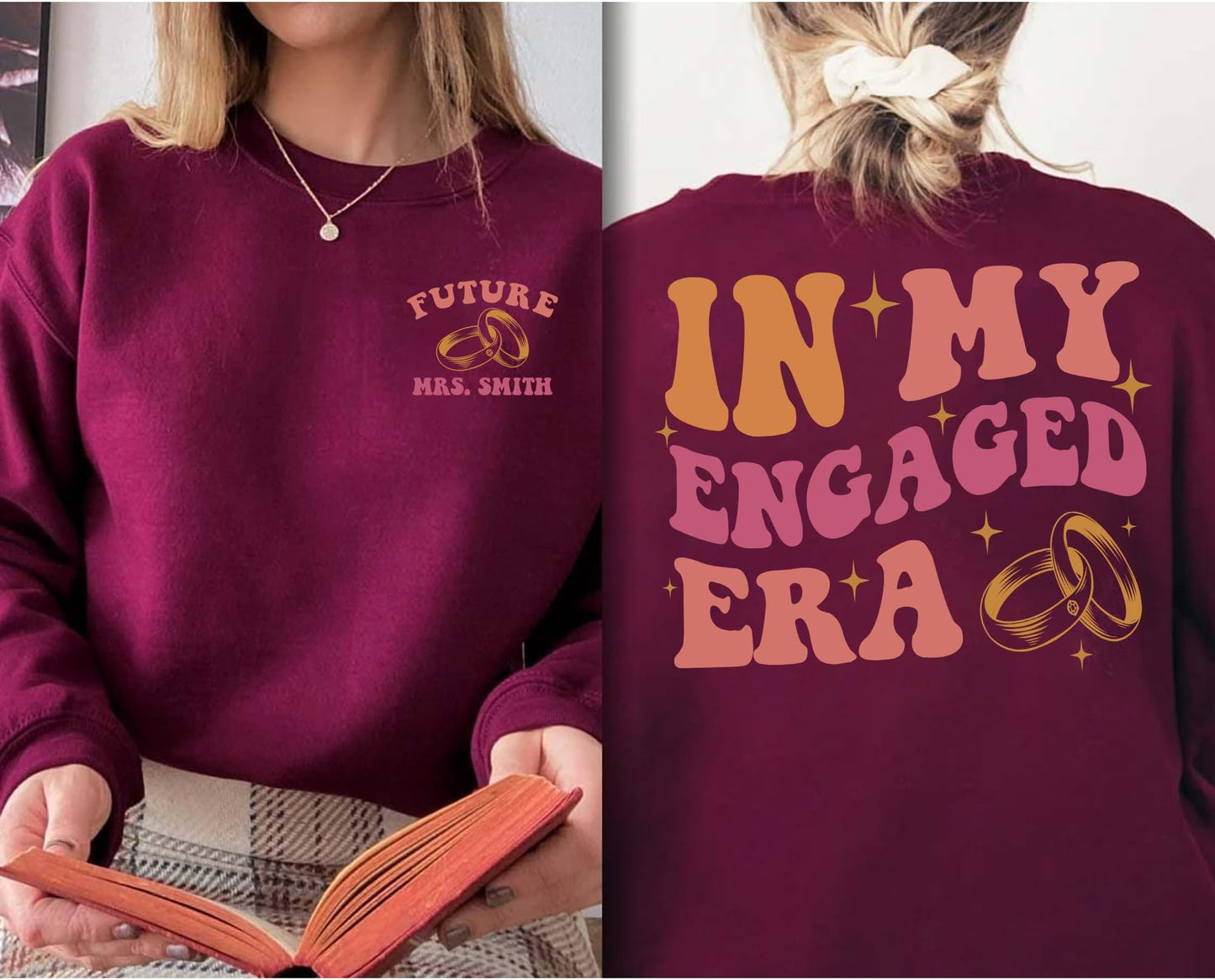 in My Engaged Era Sweatshirt - Custom Bride Sweatshirt, Engagement Gift for Her, Bridal Shower Gift, Bachelorette Sweatshirt