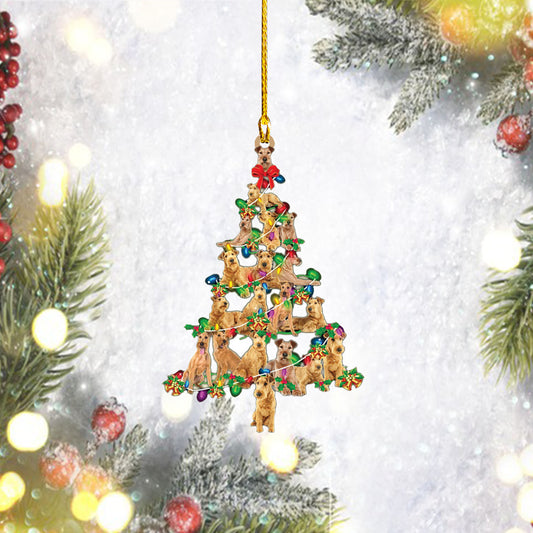Irish Terrier-Christmas Tree Lights-Two Sided Christmas Plastic Hanging Ornament, Pet Lovers Gift, Christmas Ornament, Christmas Decor, Ornament Decoration, Ornament Christmas - TeeZworldVN