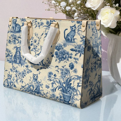 Leather Bag Blue Garden Whiskers