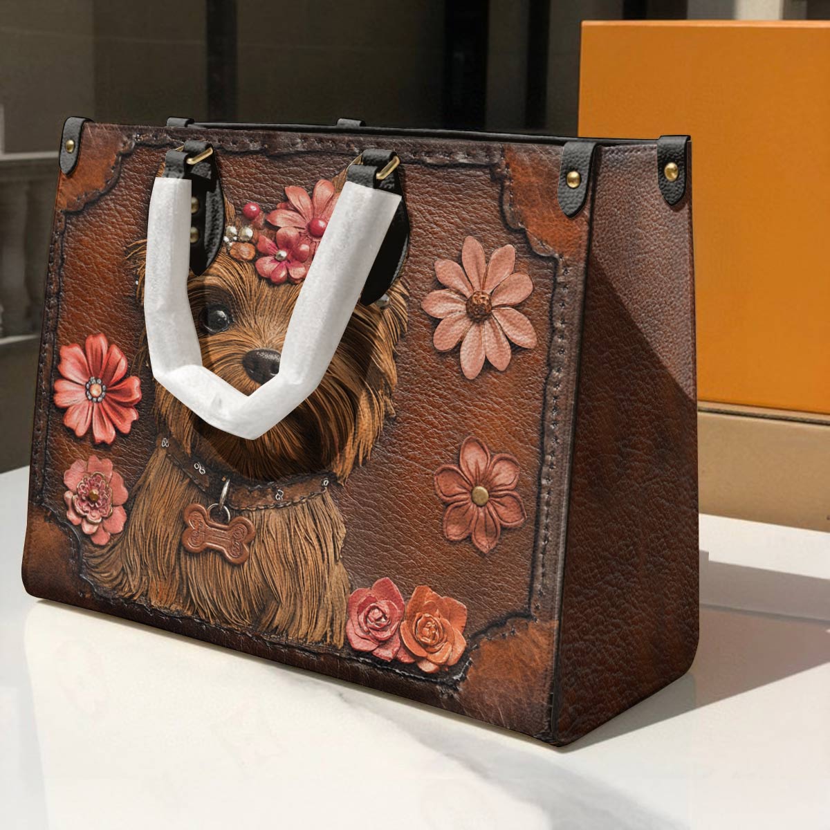 Leather Bag Wildflower Yorkie