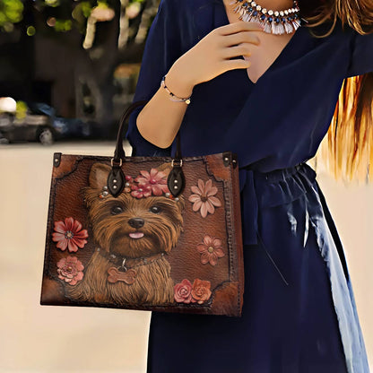 Leather Bag Wildflower Yorkie
