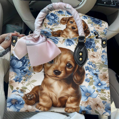 Dachshund Leather Bag Cute Woof In Bloom