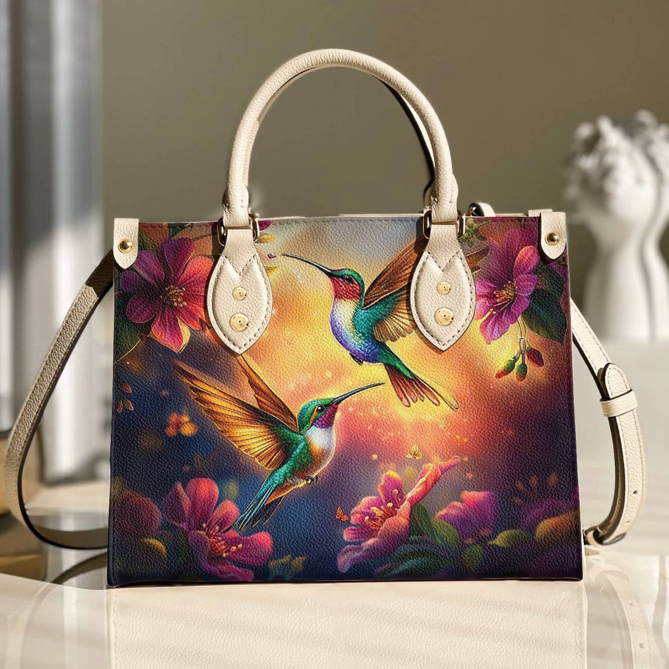 Leather Bag Everlasting Love Hummingbirds