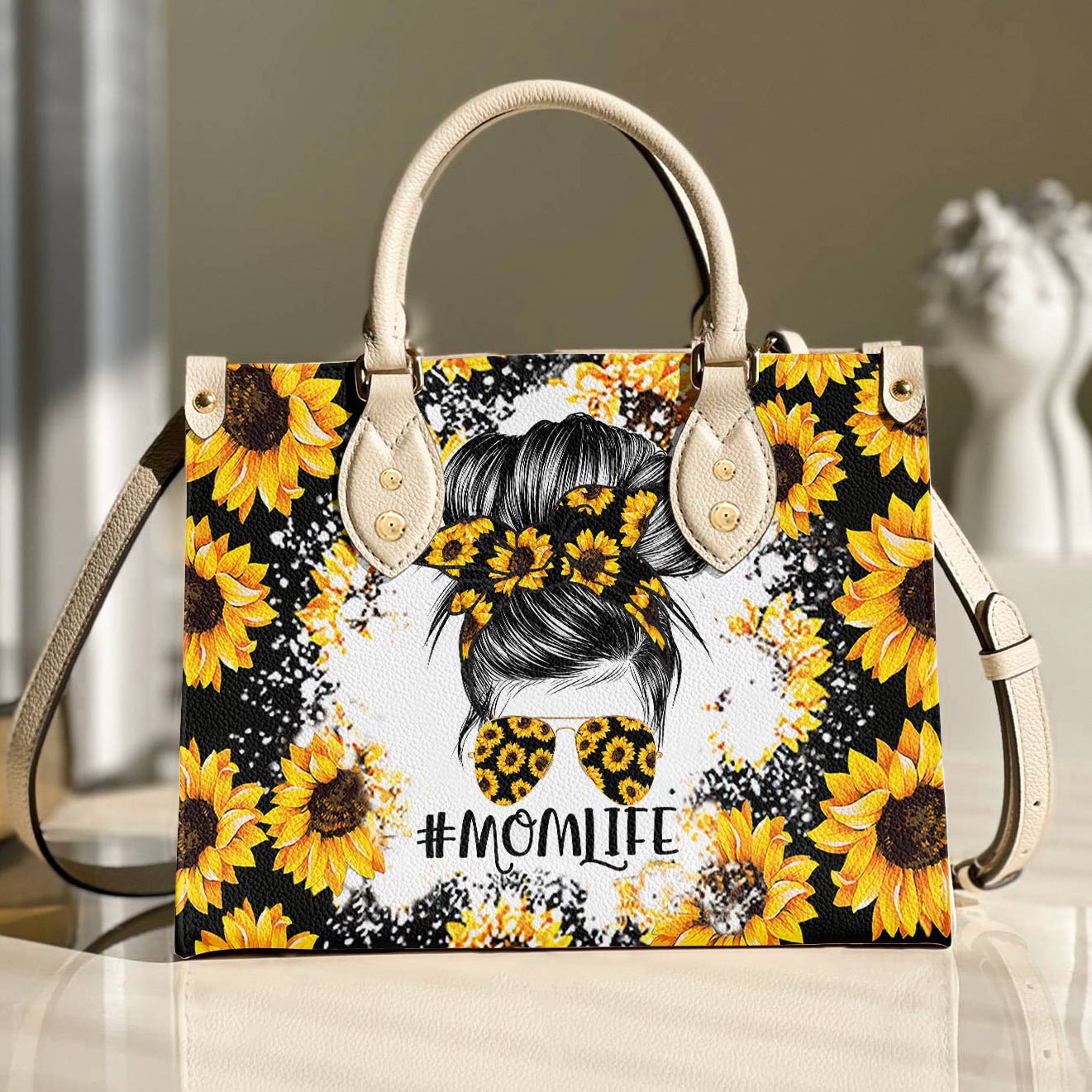 Momlife Sunflower Leather Bag