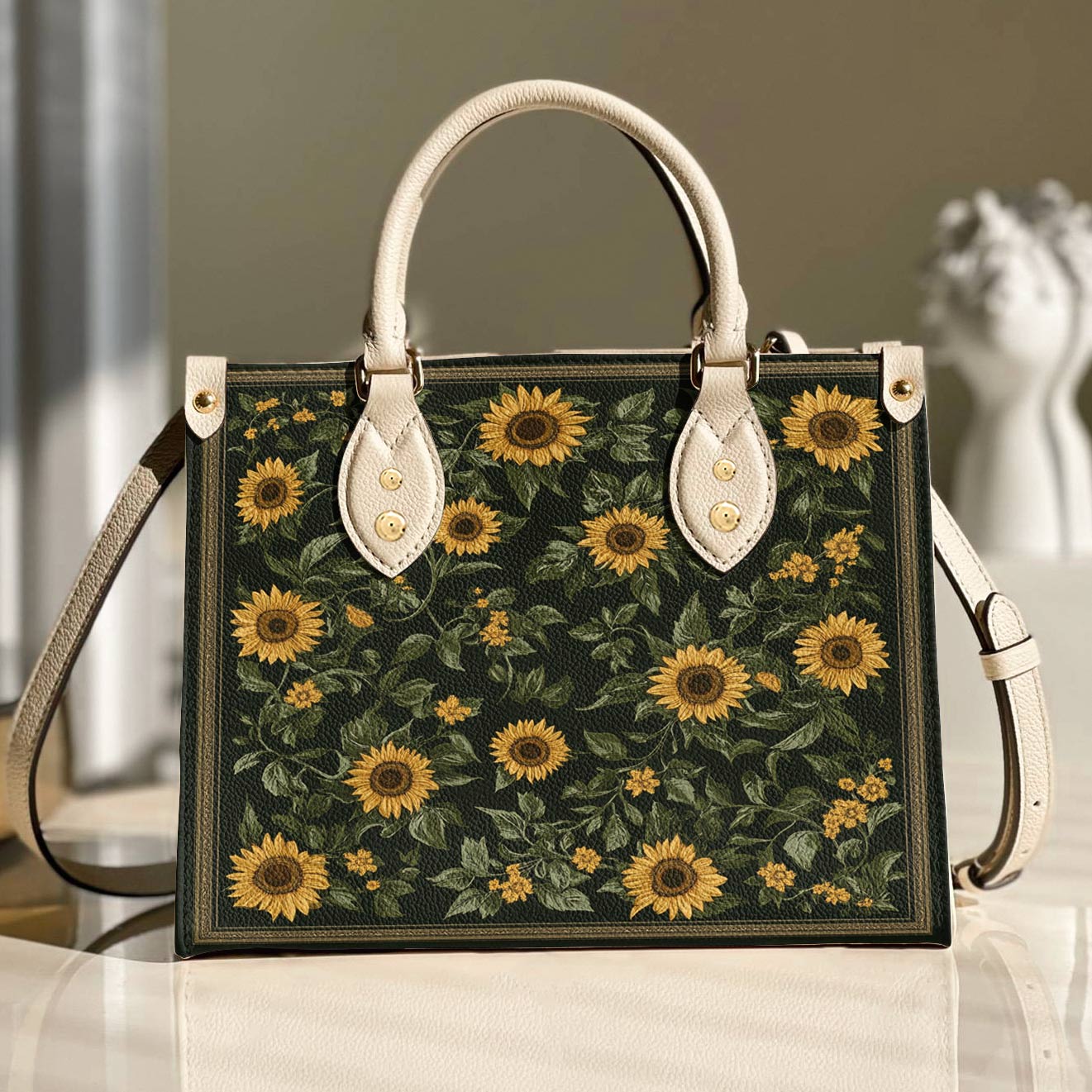 Leather Bag Classical Sunflowers