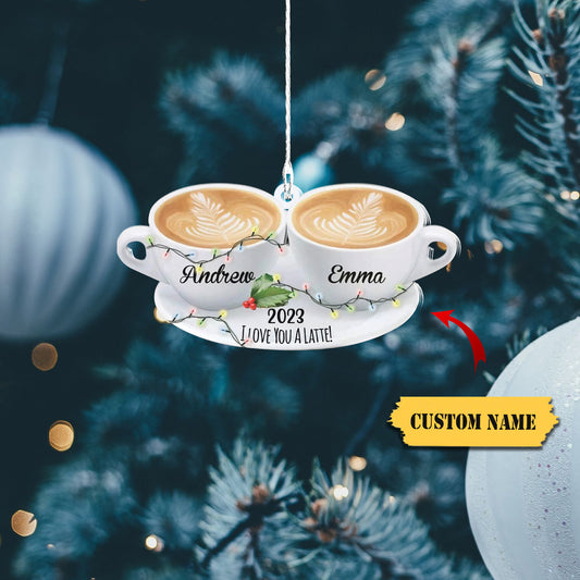 Latte coffee Christmas Acrylic Ornament, latte coffee Xmas Tree Ornament Decor,, Ornament Decoration, Ornament For Gift, Ornament Christmas