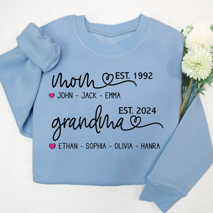 Aangepaste eerste moeder nu oma Shirt, Mom Love Shirt, Mama Shirt, oma en jaar Sweatshirt, oma hart shirt, Happy Mother's Day, cadeau voor moeder