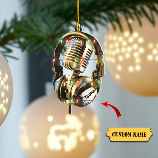 Microphone Radio Christmas Ornament, Microphone Ornament Gift, Microphone Xmas, Ornament Decoration, Ornament For Gift, Ornament Christmas