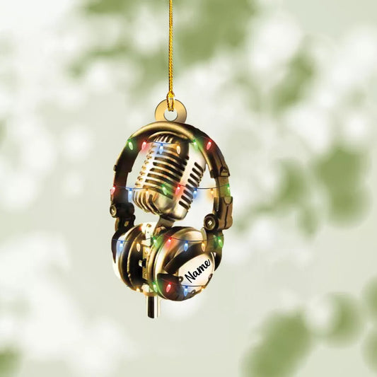 Microphone Radio Christmas Ornament, Microphone Ornament Gift, Microphone Xmas, Ornament Decoration, Ornament For Gift, Ornament Christmas