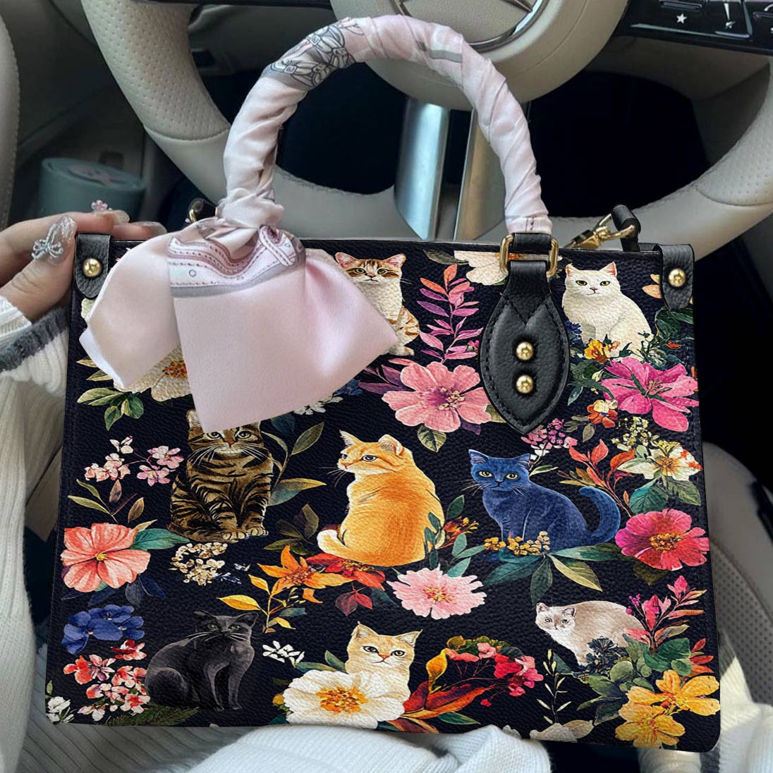 Leather Bag Moonlit Garden Whiskers