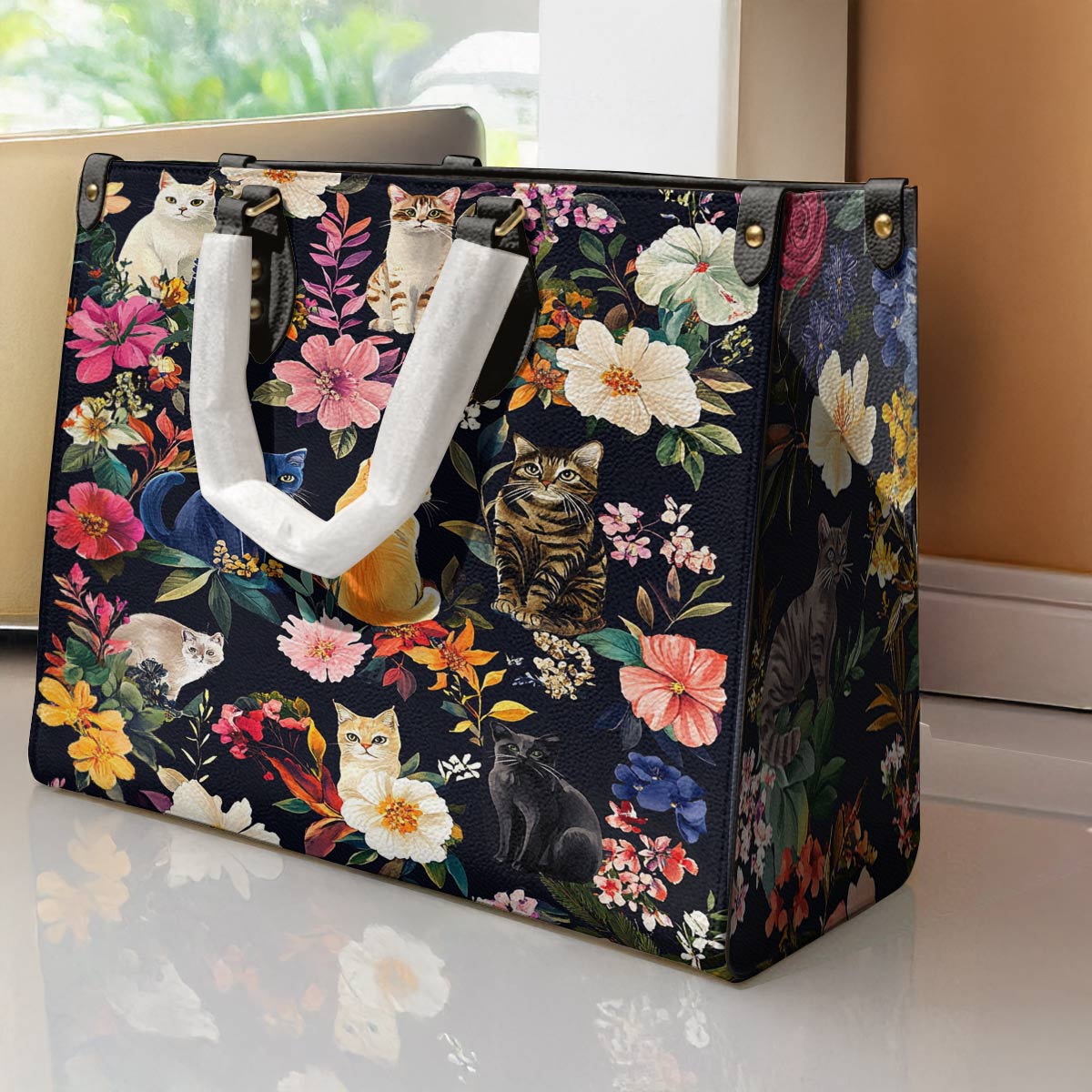 Leather Bag Moonlit Garden Whiskers