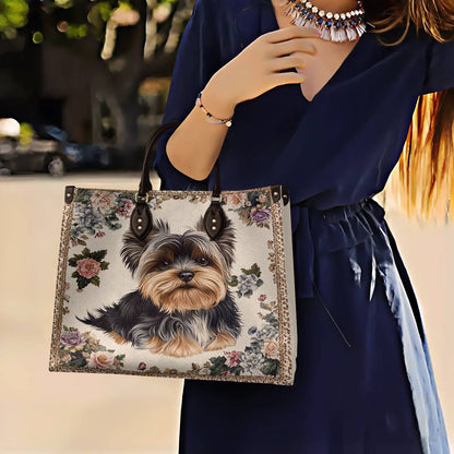 Leather Bag Royal Yorkie Bloom