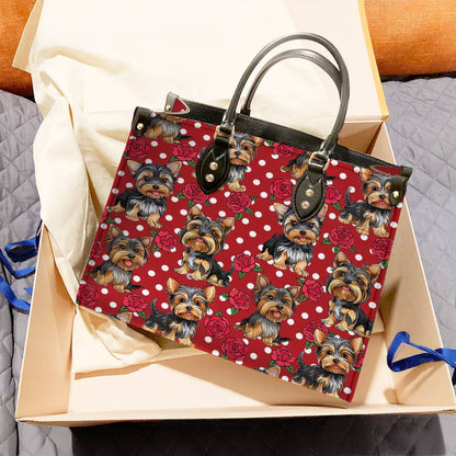 Leather Bag Rosy Yorkie Charm