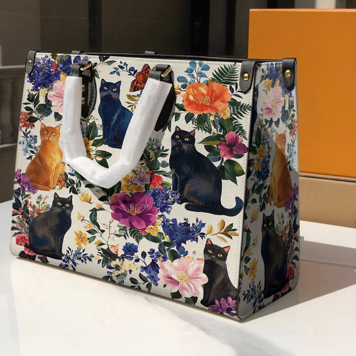 Leather Bag Botanic Purrfection