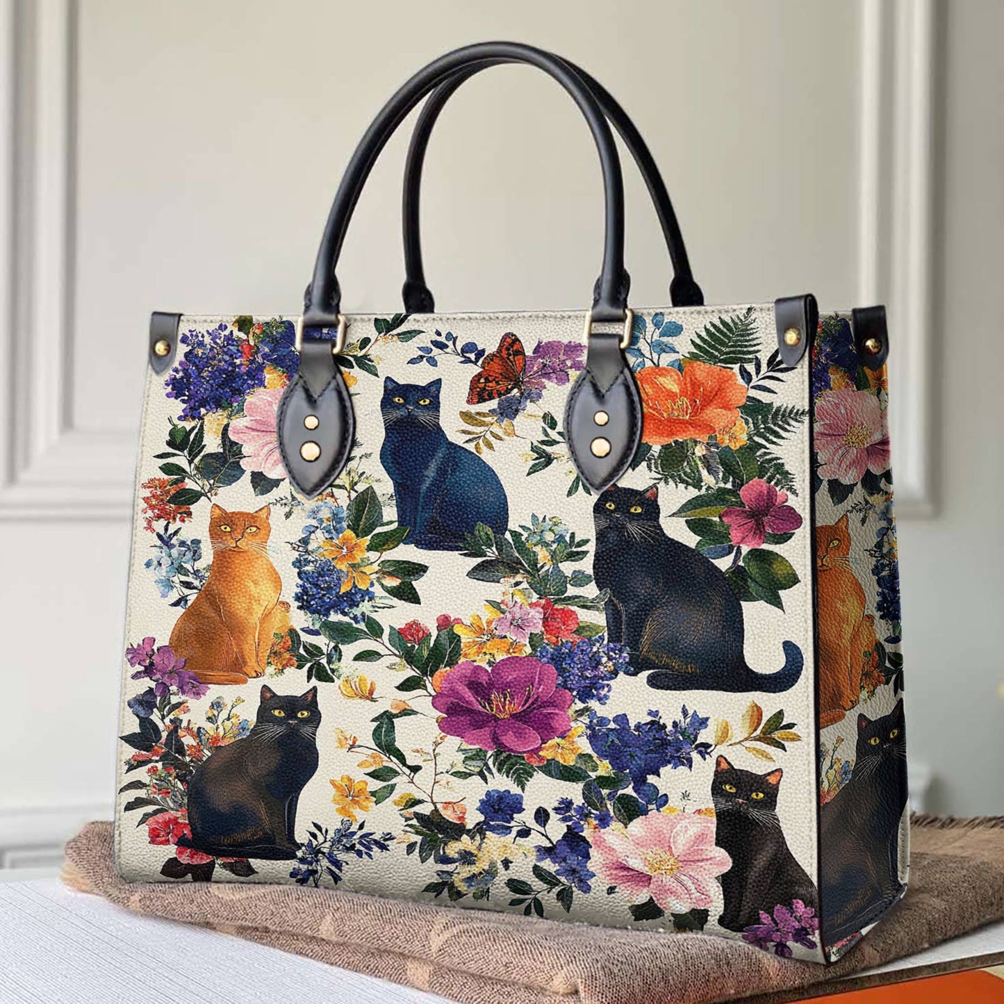 Leather Bag Botanic Purrfection