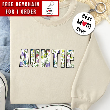 Auntie Sweatshirt, Floral Auntie Sweatshirt, Gift for Aunt, Aunt Sweatshirt, New Aunt Gift