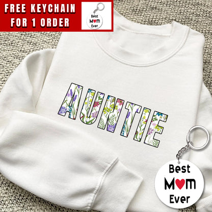 Auntie Sweatshirt, Floral Auntie Sweatshirt, Gift for Aunt, Aunt Sweatshirt, New Aunt Gift