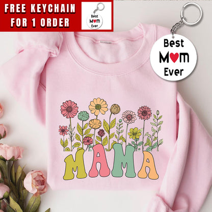 Mama Shirt, Wildflowers Mama Shirt, Retro Mom TShirt, Mother's Day Gift, Flower Shirts for Women, Floral New Mom Gift