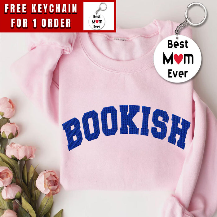 Embroidered Bookish Sweatshirt, Embroidered Book Lover Sweatshirt, Book Sweatshirt