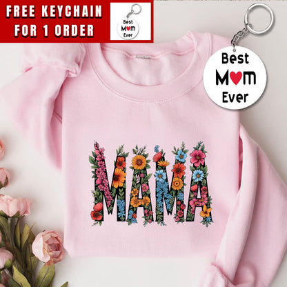 Floral Mama Shirt, Mama Sweatshirt, Retro Mom Tshirt, Mother's Day Gift, Flower Shirts for Women, Floral New Mom Gift, Gift For Mama,Mom Tee