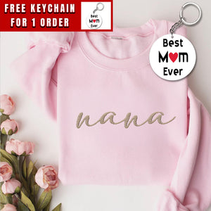 Embroidered Nana Sweatshirt, Grandma Sweatshirt Embroidered, Custom Grandma Crewneck, Mother's Day Gift