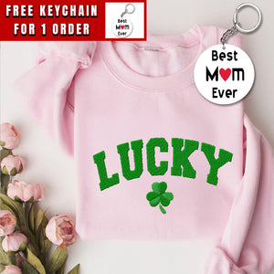 Womens Lucky Sweatshirt, Cute Shamrock Shirt, Happy St Patricks Day Shirt, St Pattys Day Outfit, Irish Lucky Day Shirt, St Patricks Day Gift