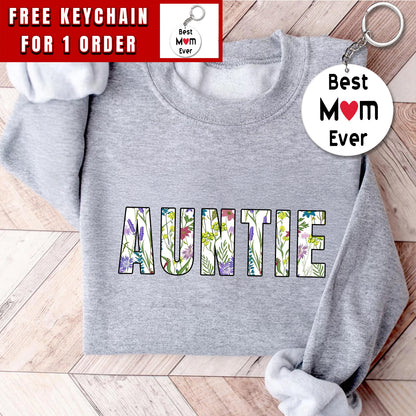 Auntie Sweatshirt, Floral Auntie Sweatshirt, Gift for Aunt, Aunt Sweatshirt, New Aunt Gift