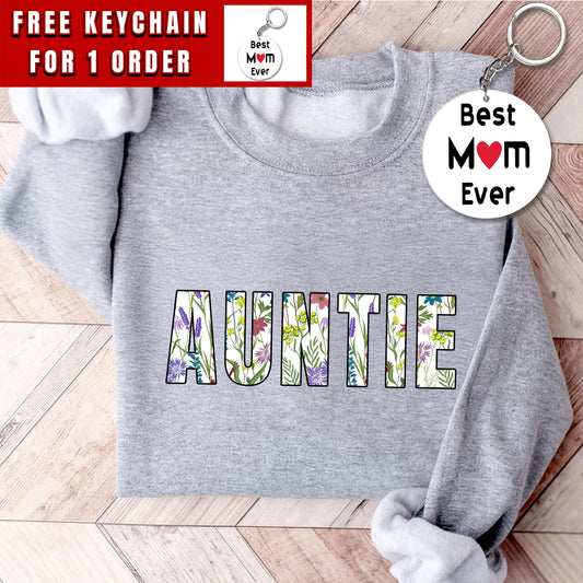 Auntie Sweatshirt, Floral Auntie Sweatshirt, Gift for Aunt, Aunt Sweatshirt, New Aunt Gift