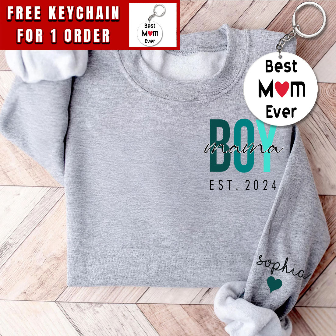 Custom Boy Mama Sweatshirt, Personalized Mama Of Boys Hoodie With Kids Names On Sleeve, Mom Birthday Outfit, New Mom Clothing, Momma Gifts