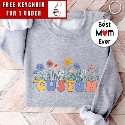 Wildflowers Custom Shirt, Personalized T-Shirt, Cute Custom Shirts for Women, Custom Printing TShirt
