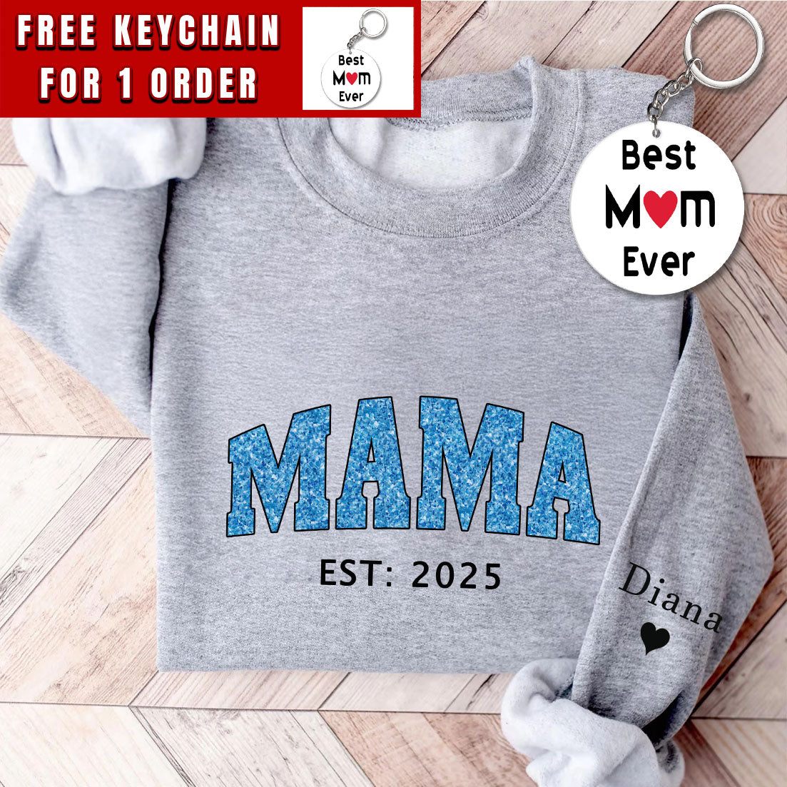 Custom Mama Sweatshirt, Personalized Mama Crewneck Pullover, Gift For Mom, Gifts, Hoodies, Custom Clothing