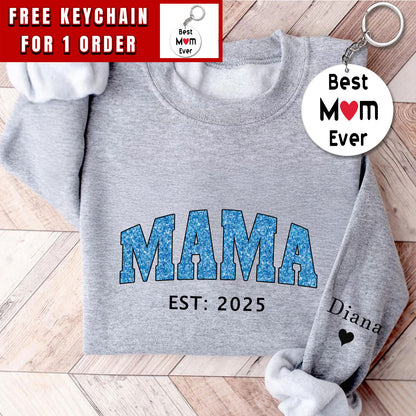 Custom Mama Sweatshirt, Personalized Mama Crewneck Pullover, Gift For Mom, Gifts, Hoodies, Custom Clothing