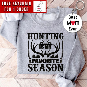 Embroidered Deer Hunting Sweatshirt, Hunter Crewneck Pullover, Gift for Hunting Lover