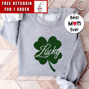 Embroidered Patricks Day Shirts Women Lucky Shamrock Shirt