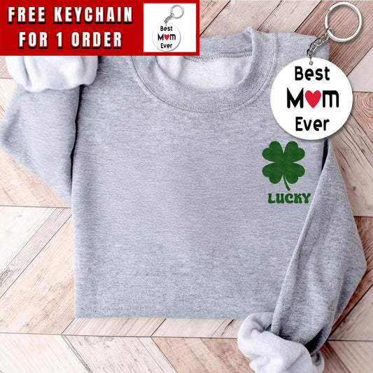 Clover Heart Sweatshirt, Shamrock Sweatshirt, Clover Hoodie, Clover Sweatshirt, Lucky Sweatshirt, Irish Shirt, St. Patrick's Day Gift