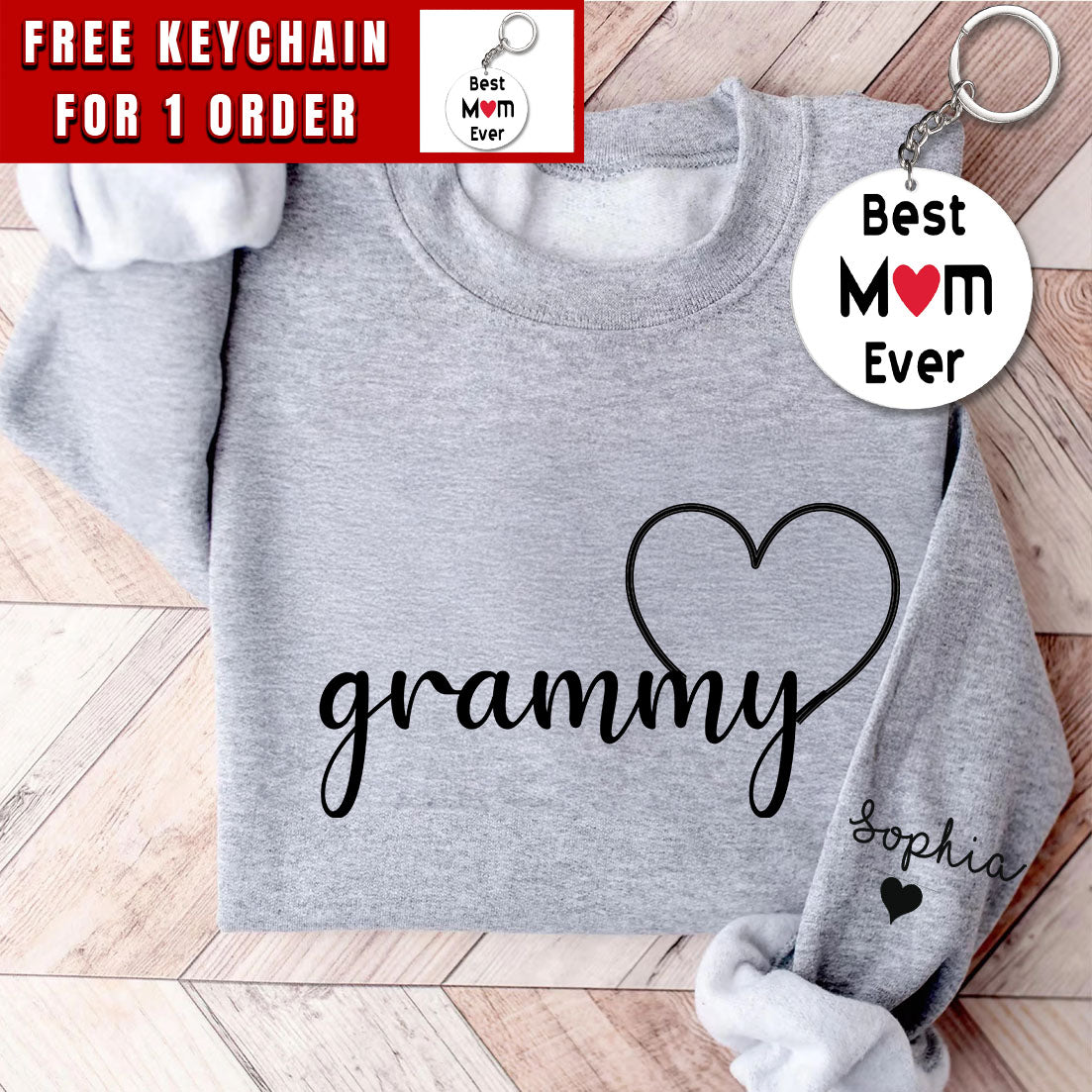 Personalized Grammy Sweatshirt, Custom Grandma Hoodie, Cute Granny Outfit With Grandkids Names On Sleeve, Grandma Clothing, Birthday Gifts