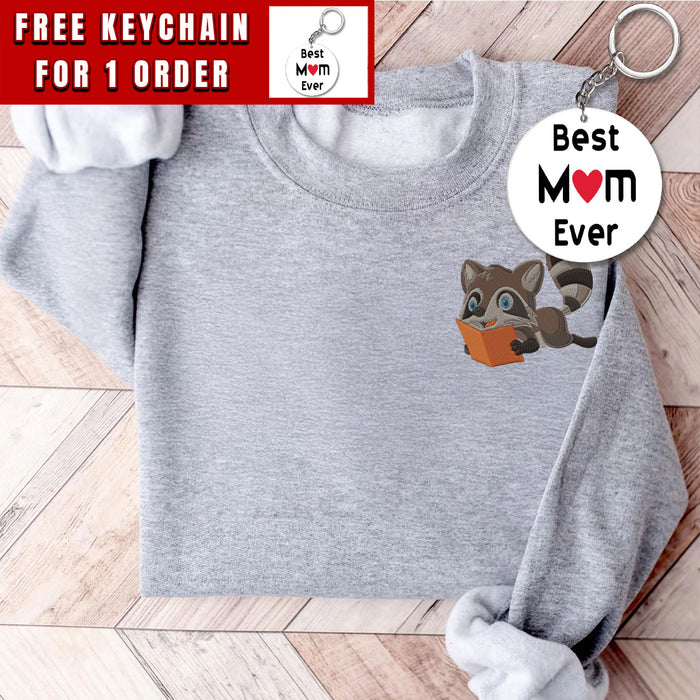 Book Sweatshirt, Book Lover Gifts, Reading Sweater, Reading Shirt, Raccoon Sweatshirt, Funny Raccoon Sweater, Bookish Sweatshirt