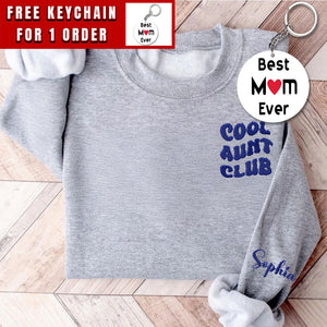 Cool Aunt Club Embroidered Sweatshirt, Auntie Crewneck, Auntie Sweatshirt with Kids Names, Aunt Hoodie, Personalized Mom's Sister Gift