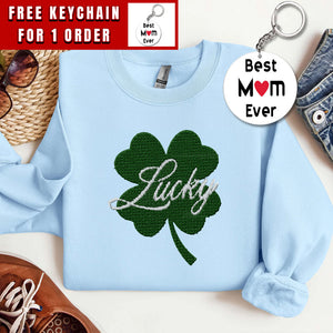 Embroidered Patricks Day Shirts Women Lucky Shamrock Shirt