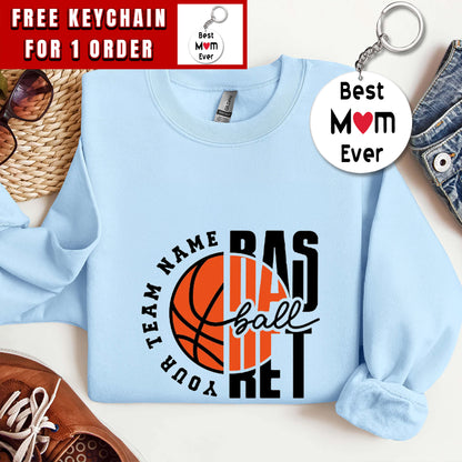 Basketball Sweatshirt with Team Name, Personalized Basketball Shirt