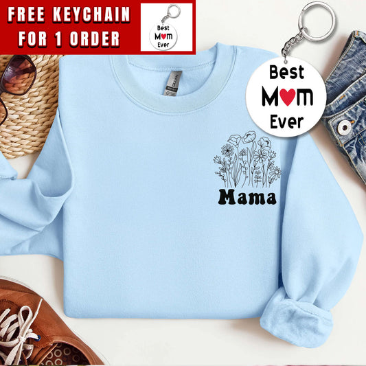 Floral Mama Sweatshirt, Mama Sweatshirt, Wildflower Crewneck, Flower Shirt, Retro Mama, Gift for Mother's Day