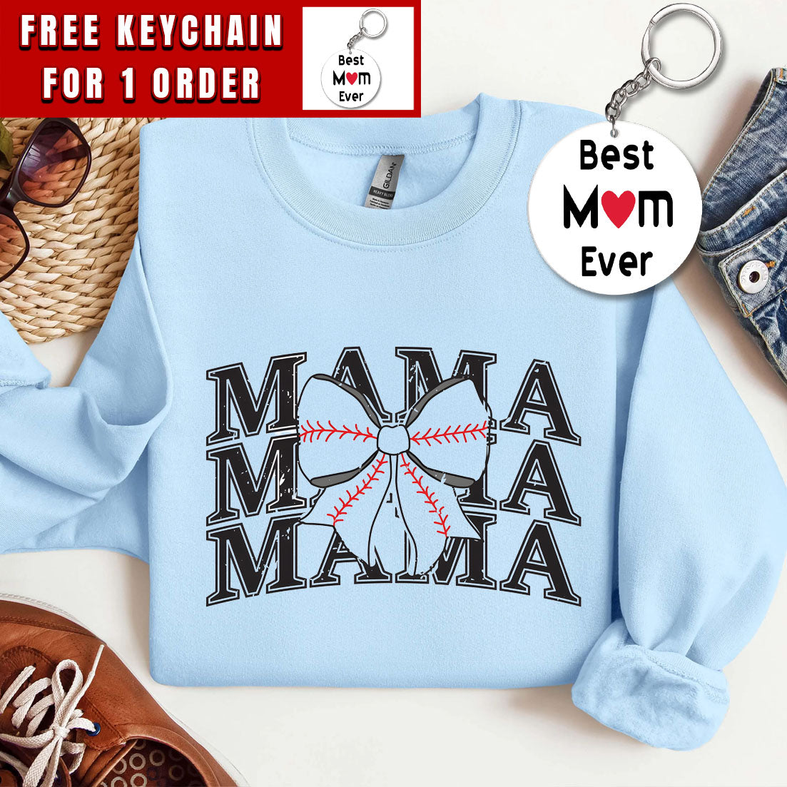 Baseball Mom Sweatshirt, Personalized Baseball Mama Crewneck, Baseball Lover Gifts