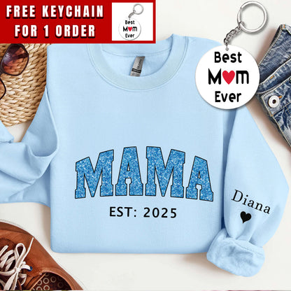 Custom Mama Sweatshirt, Personalized Mama Crewneck Pullover, Gift For Mom, Gifts, Hoodies, Custom Clothing