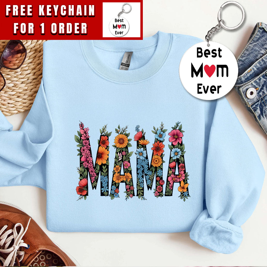 Floral Mama Shirt, Mama Sweatshirt, Retro Mom Tshirt, Mother's Day Gift, Flower Shirts for Women, Floral New Mom Gift, Gift For Mama,Mom Tee